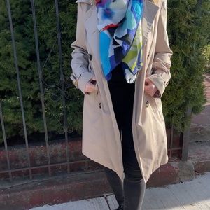 Lined London Fog trench coat.